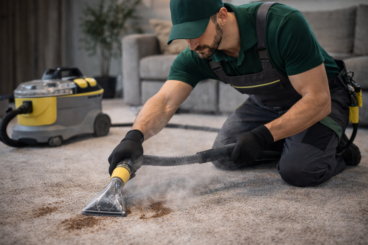 Teppich- und Polsterreinigung, Dampfsauger, Fleckenreinigung, Flecken entfernen