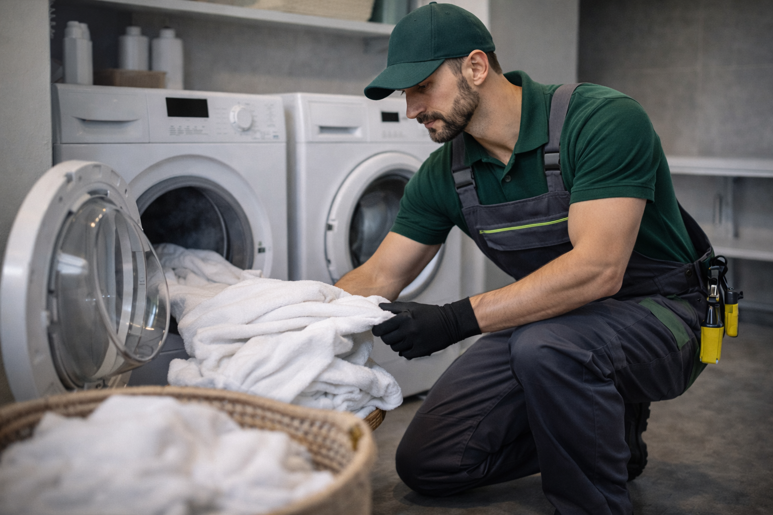 Wäsche waschen, Waschservice, Trocknung 